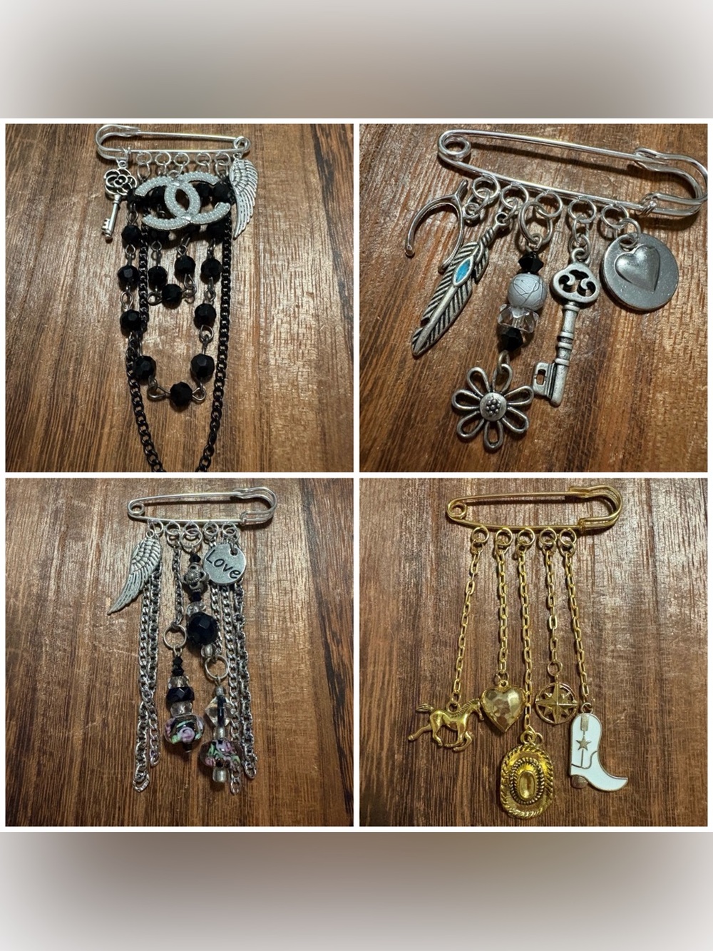 💎CUSTOM Safety pin brooch listing 💎